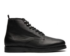 Hudson London Battle Mens Black Leather Boots Size 12 UK, Brand New, RRP £90!