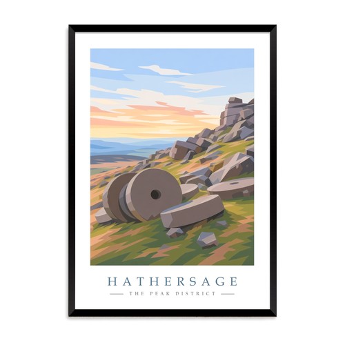 Hathersage travel poster print - hathersage,