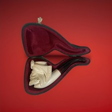 Vintage unused Carved Meerschaum Pipe Turban Head Tobacciana