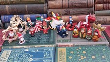 15+ Vintage painted wooden and straw Christmas tree decorations ornaments 