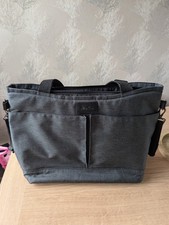 Silver Cross Travel Changing Bag Pursuit Pram Bag Black/Grey Charcoal Zipped 