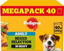 PEDIGREE - Adult Wet Dog Food Pouches - 40 x 100 g Mixed Selection in Gravy