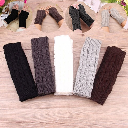 Fingerless knitted long - knitted, gloves