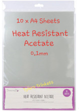 Heat Resistant Acetate Sheets A4 x 10  0.1mm  Dovecraft  Stamping Heat Embossing