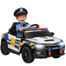 AIYAPLAY Kids Electric Ride pm Police Car with Remote Control, Multicoloured
