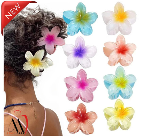 Flower hair claw - clip, hawaiian