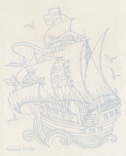 Vintage embroidery transfer - vintage,