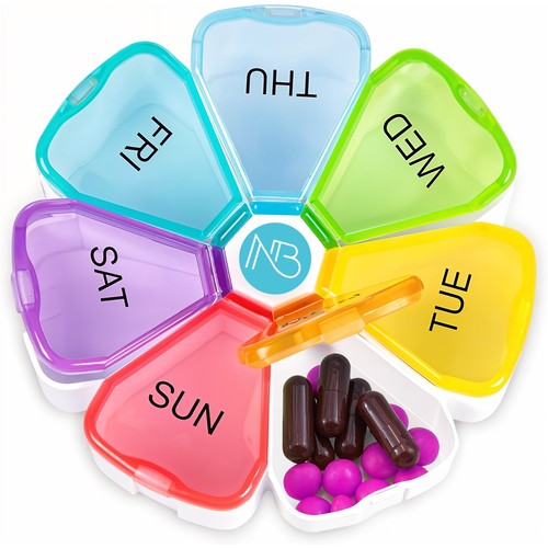 Pill box compartment day - pill,