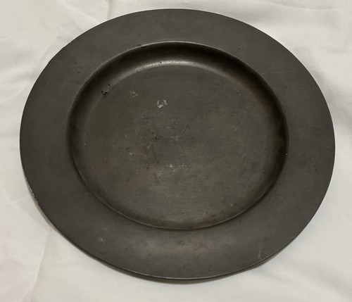 Antique pewter charger - antique,