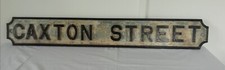 Large Victorian Antique Cast Iron Street Sign – CAXTON STREET London SW1H / 45"