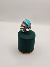 Men Ring Turquoise Stone 925 Silver Handmade Rare Real Stone