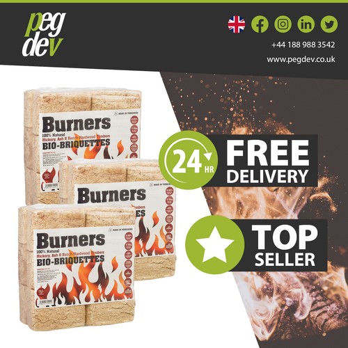100 natural bio briquettes 12 - 100%, bio-briquettes
