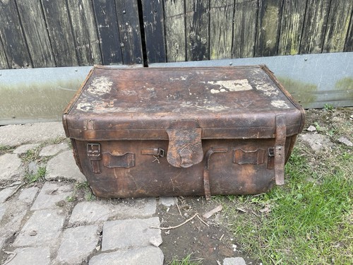 Antique leather luggage - leather,