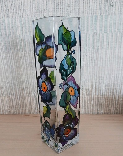 Hand painted blue floral - painted,