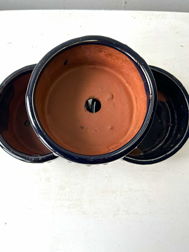 Set small black glazed - 3,