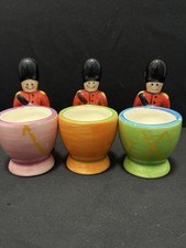 Egg And Soldiers Egg Cups Royal Guardsman beefeaters X3 One Chipped