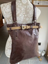 Real Genuine Leather Jocasi Hand Shoulder bag Tobacco Brown NWOT