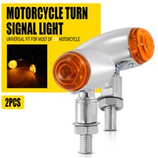 2x Amber Chrome Bullet Front