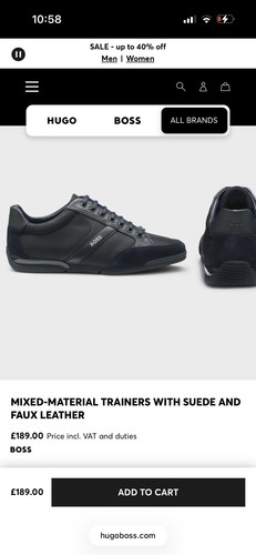Hugo boss navy suede mixed - navy,