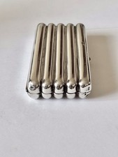 Victorian silver torpedo cheroot cigar case, William Sterling London 1880