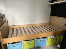 Lazzari Wooden Children Kids Bed with Frame Storage and 5 singular modules cubes