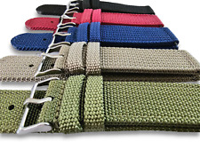 Sailcloth Canvas Watch Strap Band 18 20 22 24 mm Khaki Army Green Red Blue Black
