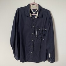 Men’s Tommy Hilfiger Tommy Jeans Vintage Navy 100% Cotton Overshirt UK Size L