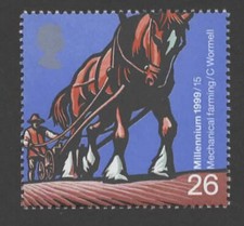 1999 SG 2108 26p 'Horse Drawn Rotary Seed Drill' from 'Farmer's Tale' set - MINT