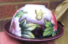 Old Tupton Ware Tealight Candle Dome & Plate Rare Chrysanthemum & Butterfly VGC