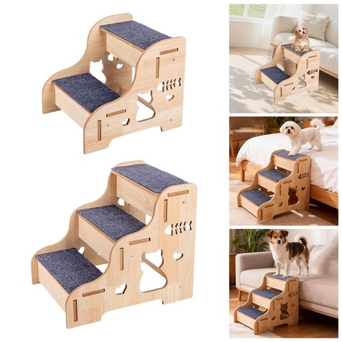 Dog stairs ramp wooden two - dog,