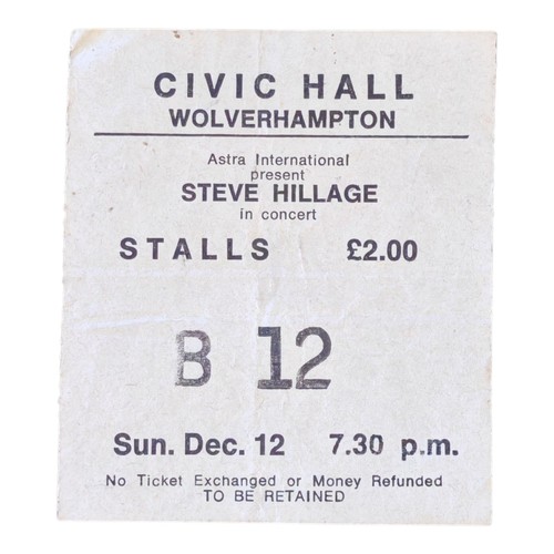 Steve hillage concert - concert, ticket