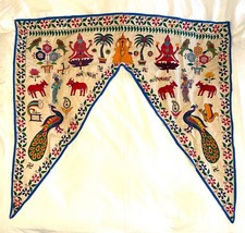 vintage Indian hand embroidered door decoration,  Toran wall hanging