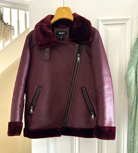 Dkny burgundy faux leather - dkny,