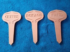 3 x Terracotta Herb Garden Labels  / Markers 