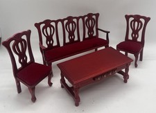 Dolls house reduced  furniture Victorian living room sofa set 1/12th Scale