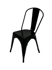 Black Metal Tolix Chairs, Black Stacking Tolix Chairs, Black Metal Cafe Chairs