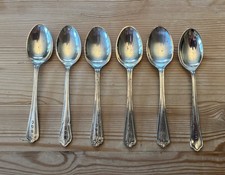 6 X VINTAGE SILVER PLATED EPNS TEA SPOONS ~ 11.5cm long