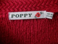 Winter Warm Red Boucle cardigan by Poppy