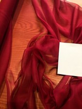 Pure silk chiffon, 114 cm wide, maroon, sold by the metre