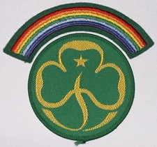 Girl Guide Cloth Sew On Badge Rainbows Promise Trefoil & Rainbow