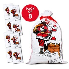 8 Giant Santa Sacks Stocking Jumbo Father Christmas Large Xmas Gift Present Bag