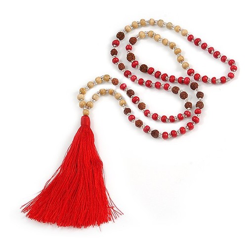 Long wood glass seed beaded - long, glass,