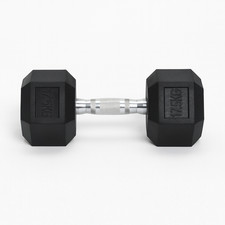 Hex Dumbbell 17.5KG Single – Rubber Coated Gym Weight for Strength Training