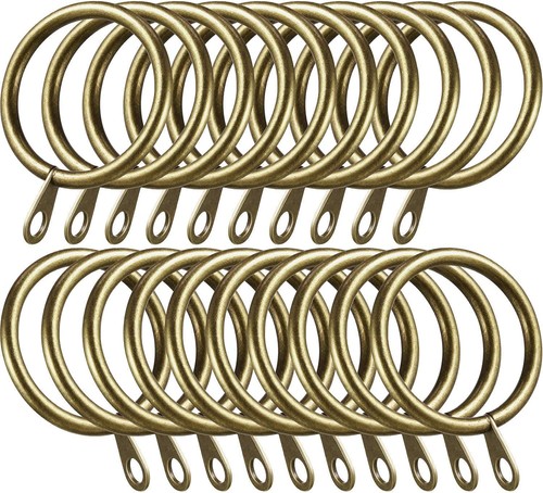 Antique brass curtain rings - brass,