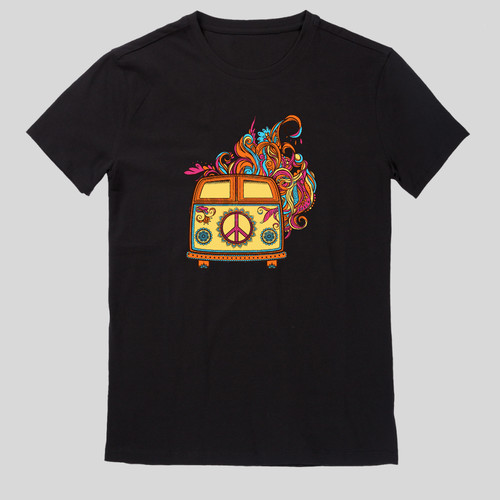 Hippie bus men - hippie, t-shirt