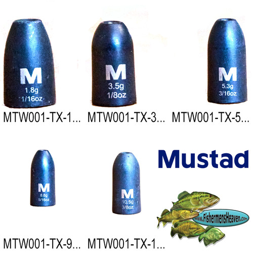 Mustad tungsten weights worm - -,