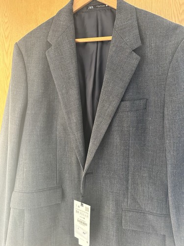 Mens zara grey checked suit - grey,