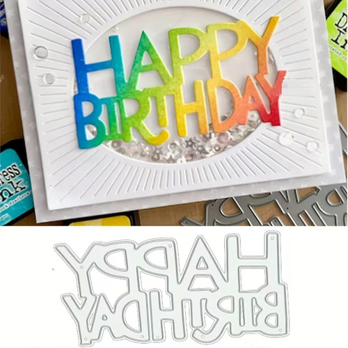 Happy birthday sentiment metal - happy,