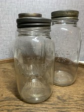 Three KILNER JARS Glass and Screw Top One Large Two Small Christmas Pickles Jars