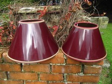 Vintage Burgundy Shiny Card Light / Lamp Shades . 9" & 7.5" , one needs sticking